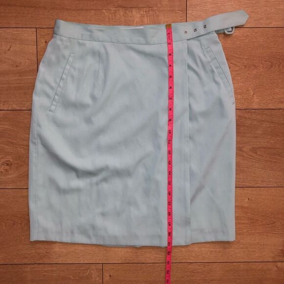 United Colors of Benetton Light Blue Wrap Skirt, Italian, Size IT 46/ US 10 - Picture 8 of 11